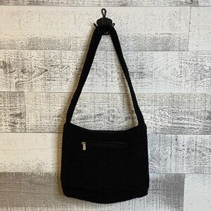 The SAK Black Crochet Shoulder Bag